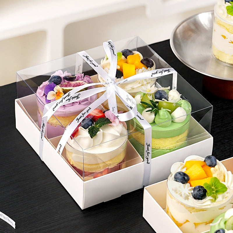 Four-grid six-grid cupcake boxes, mousse dessert packaging, camping picnic take-out packaging boxes