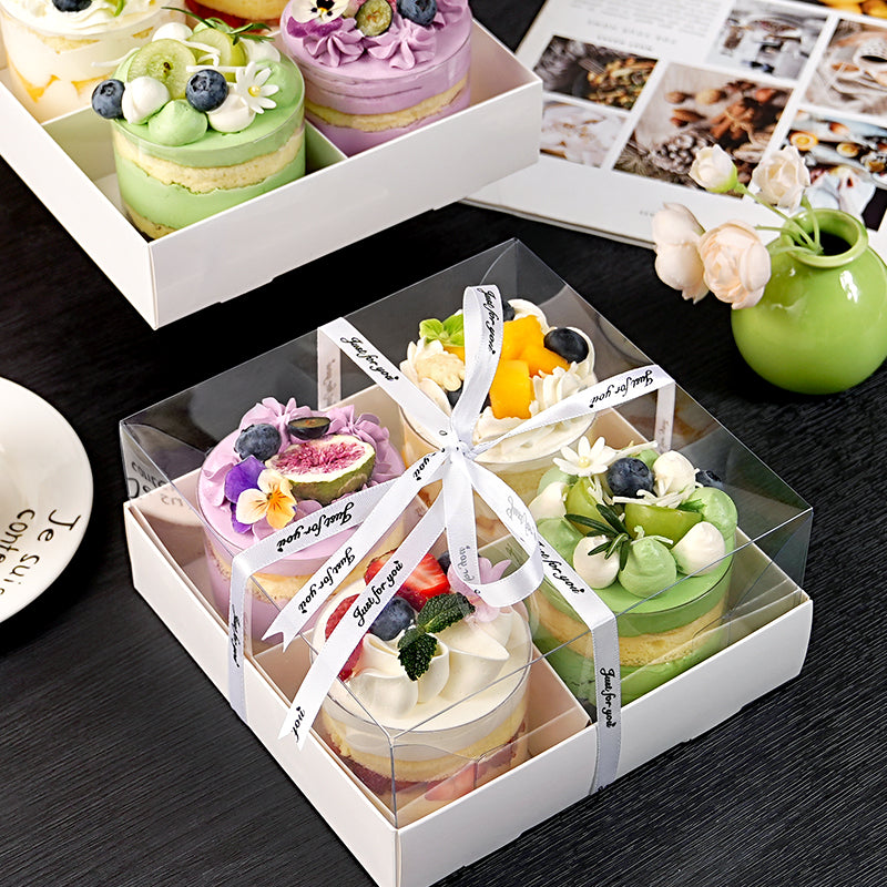 Four-grid six-grid cupcake boxes, mousse dessert packaging, camping picnic take-out packaging boxes