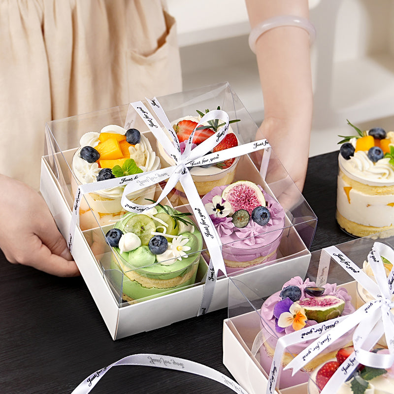 Four-grid six-grid cupcake boxes, mousse dessert packaging, camping picnic take-out packaging boxes