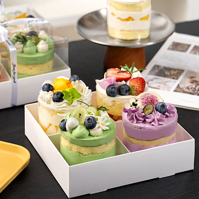 Four-grid six-grid cupcake boxes, mousse dessert packaging, camping picnic take-out packaging boxes