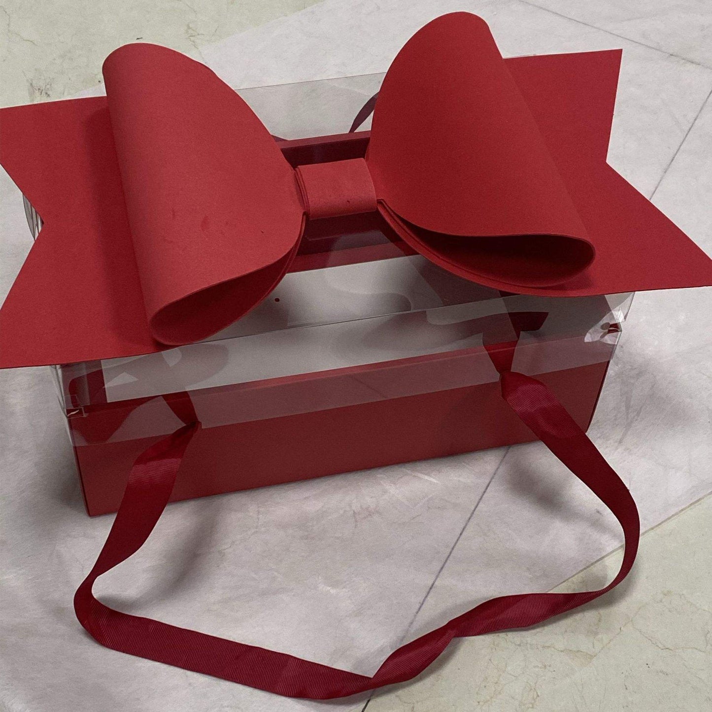 Luxury Ribbons Decorative Wired Ribbon Clear Packaging Flower Cake Box for Birthday Valentines Day