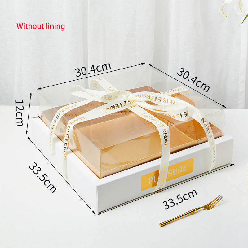 Gold card 4-grid and 9-grid transparent lid cupcake box dessert box picnic packaging box