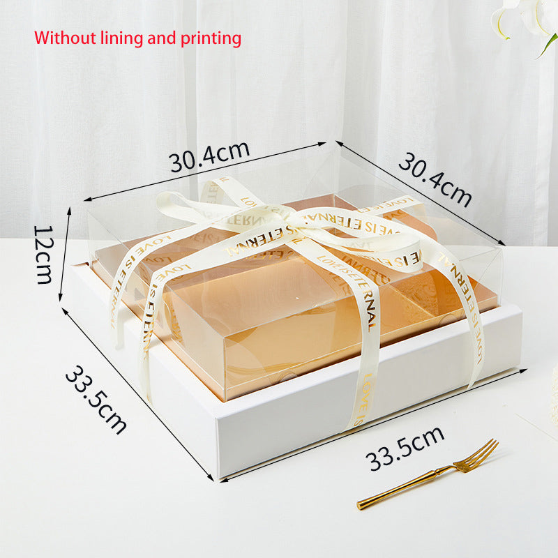 Gold card 4-grid and 9-grid transparent lid cupcake box dessert box picnic packaging box