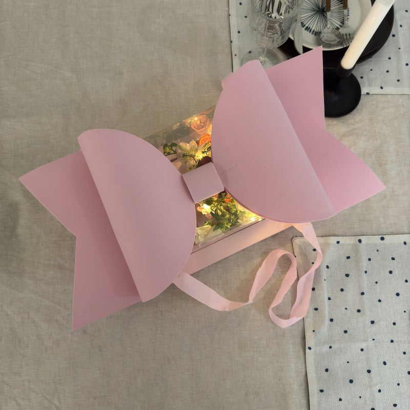 Transparent Handheld Bow Flower Cake Box
