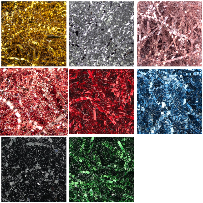 Cut Paper Baskets Grass for Shipping Boxes Decorations Wrappings (Metallic Gold)