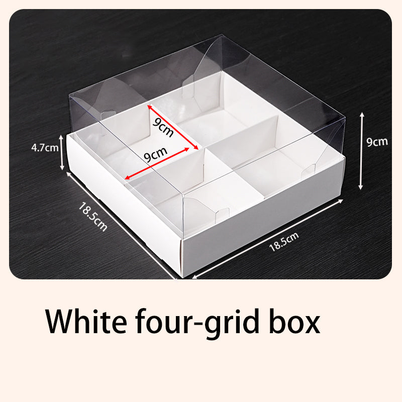 Four-grid six-grid cupcake boxes, mousse dessert packaging, camping picnic take-out packaging boxes