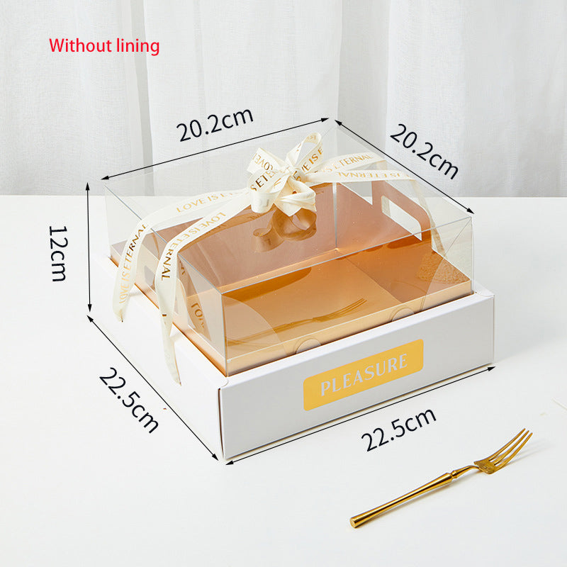 Gold card 4-grid and 9-grid transparent lid cupcake box dessert box picnic packaging box