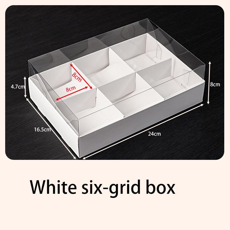 Four-grid six-grid cupcake boxes, mousse dessert packaging, camping picnic take-out packaging boxes