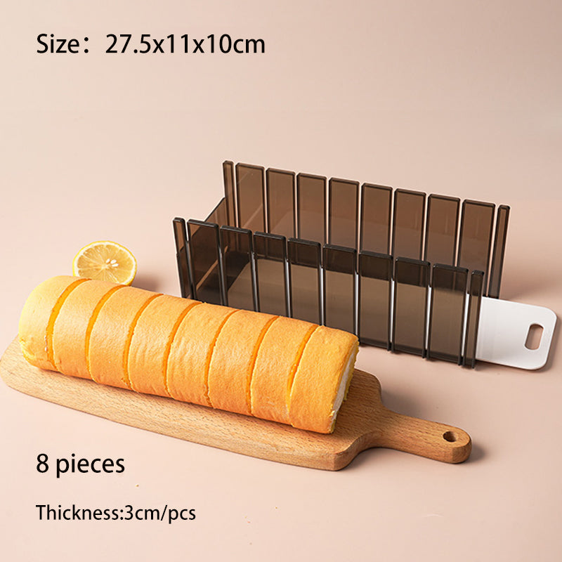 Specialized uniform division mold slicer for cutting cake rolls into pieces