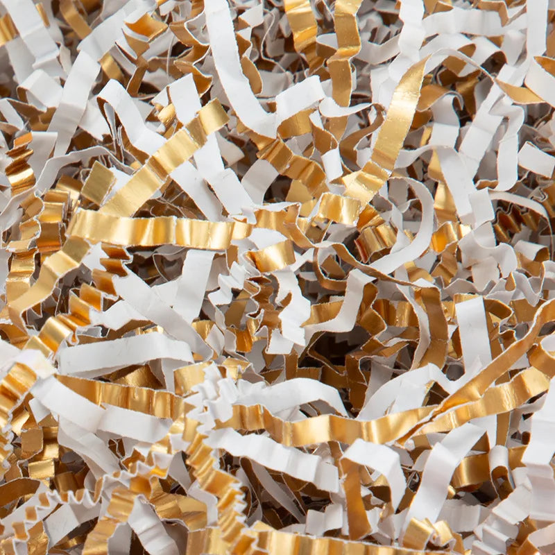 Double-sided Color White Gold Multi-color Shredded Paper Filaments Filled Gift Wrap Crepe Paper Filaments Raffia Grass