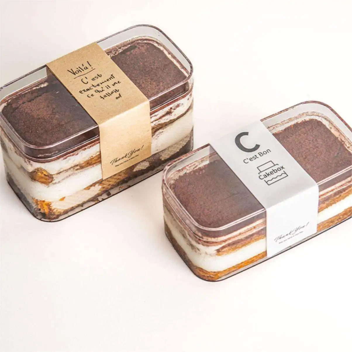 Customized High-quality Food Grade Plastic Transparent Biscuit Box, Pastry and Dessert Tiramisu Small square Transparent Box