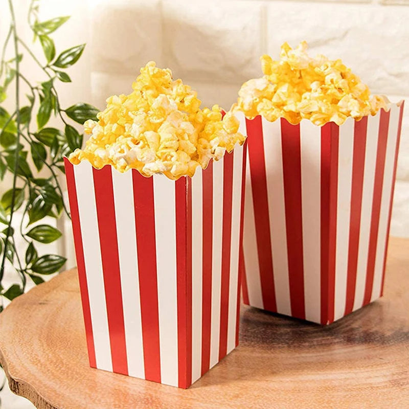 Disposable Popcorn Box Chicken Rice Krispies Birthday Party Table Stuff Paper Box Square Folding Packing Popcorn Box Food