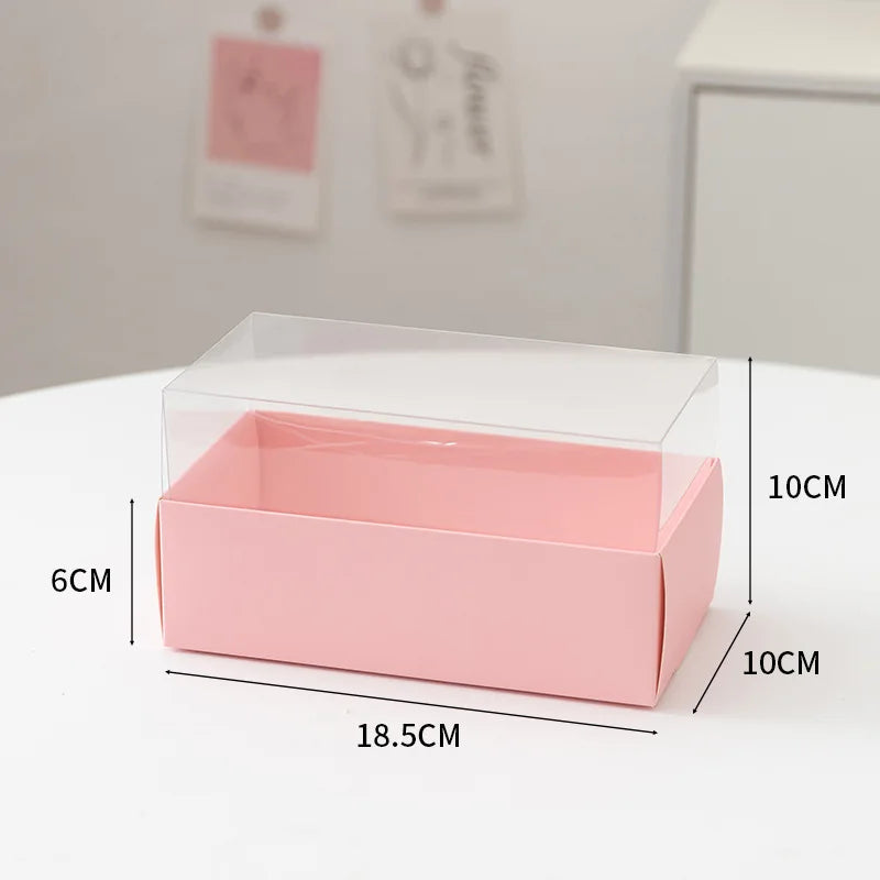 Manufacturers Direct Customized Disposable Transparent Cupcake Box Foldable Dessert Swiss Roll Cake Packaging Box