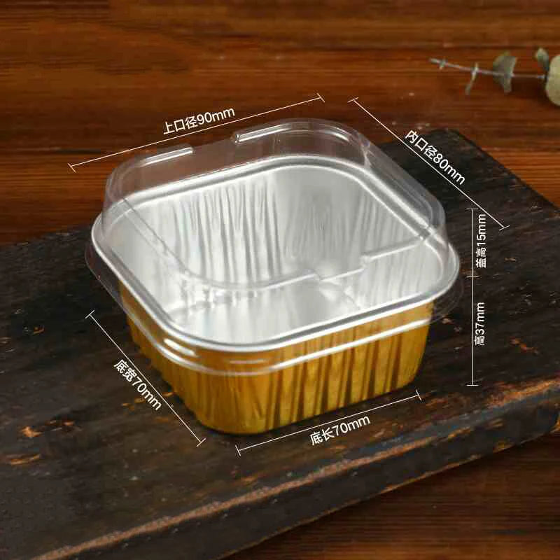 Disposable Baking Mold Red Iceberg Lava Chocolate Mousse Cake Box Tiramis Mousse Cake square Round Aluminum Foil Box