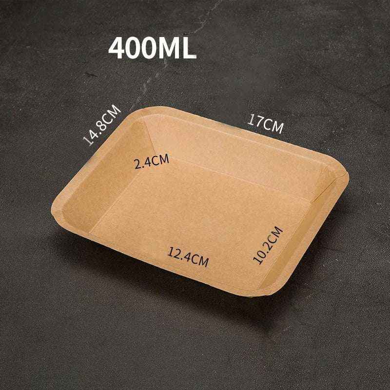 Disposable Food Trays Kraft Food Packaging Take Away Fried Chicken Chips Boat Tray Paper