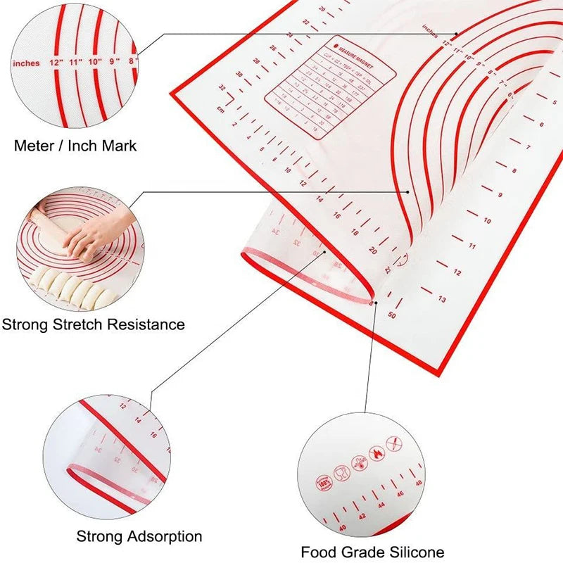 Are Resistant to High Temperatures Non-slip Non-stick Baking Mat Rolling Pastry Mat Kneading Dough Silicone Dough Rolling Mat