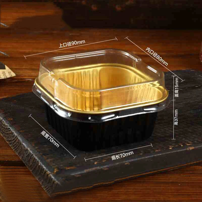 Disposable Baking Mold Red Iceberg Lava Chocolate Mousse Cake Box Tiramis Mousse Cake square Round Aluminum Foil Box