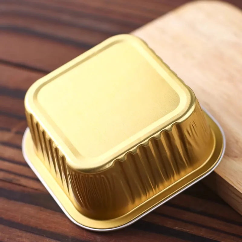 Disposable Baking Mold Red Iceberg Lava Chocolate Mousse Cake Box Tiramis Mousse Cake square Round Aluminum Foil Box
