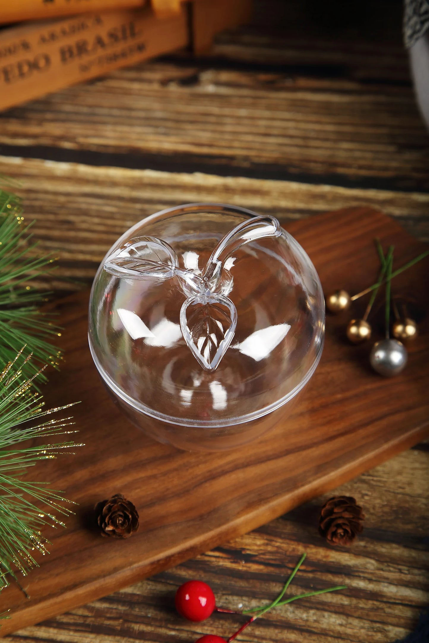 Christmas Internet Celebrity Hand Box 4 Inch Mousse Cake Packaging Box Transparent Round Peace Fruit Mousse Ball Gift