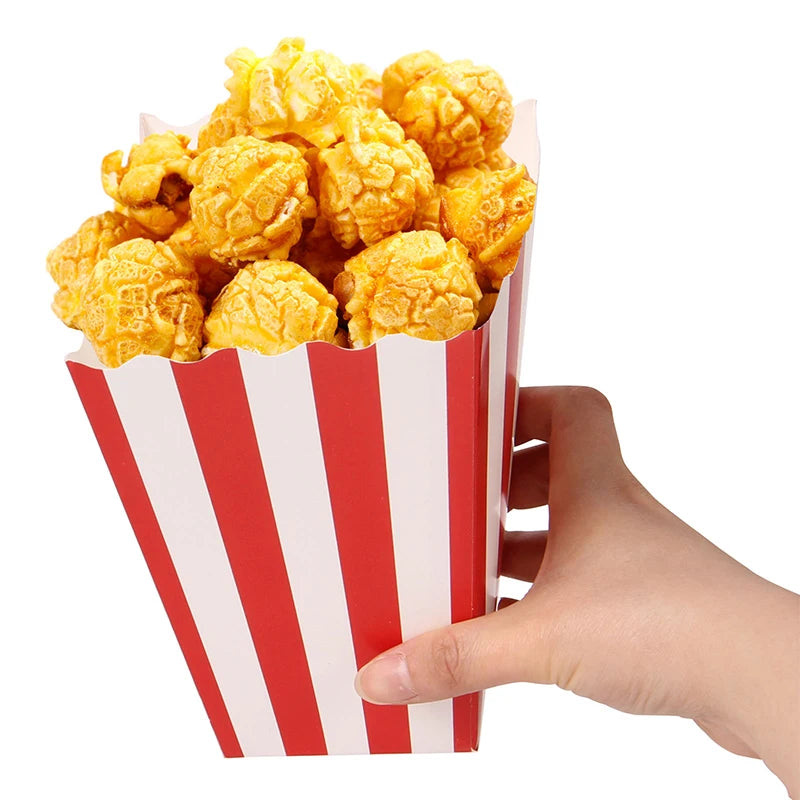 Disposable Popcorn Box Chicken Rice Krispies Birthday Party Table Stuff Paper Box Square Folding Packing Popcorn Box Food