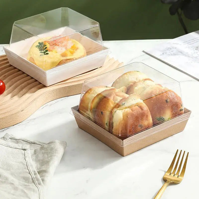 Square Transparent Safety Cover Cooked Sushi Box, Disposable Food Container, Pastry Baking Box