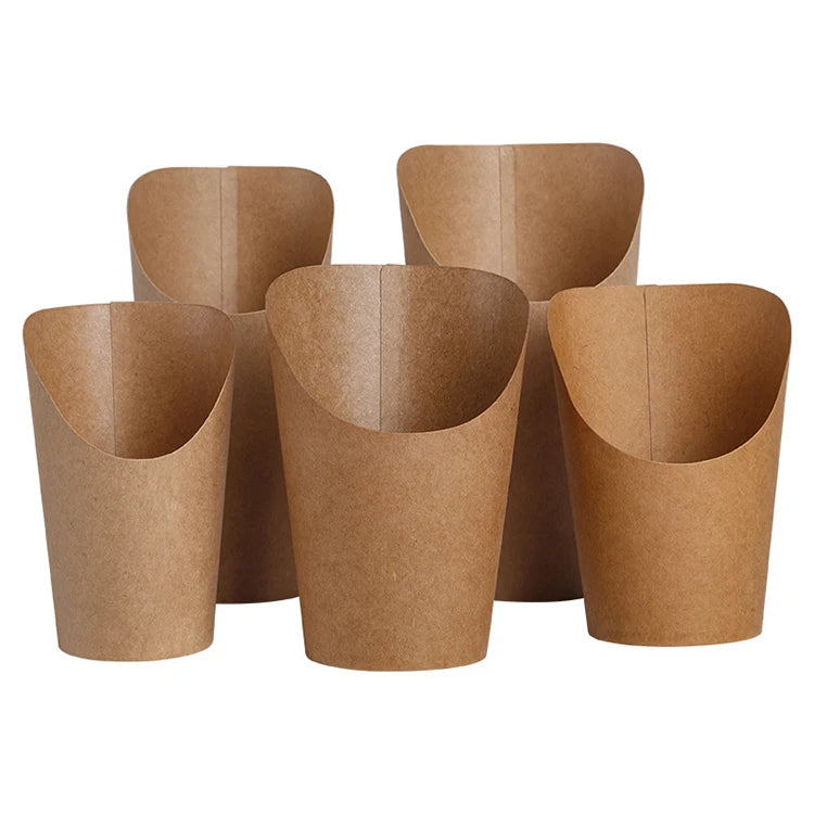 Disposable Fry Fries Party Baking Supplies Bevel Yogurt Ice Cream Dessert Cups Paper Cups Can Be Custom logo