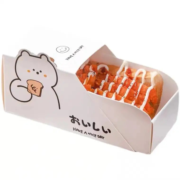 Eco-friendly Foldable Drawer Shape Food Grade Baking Box Takeout Food Sandwich Box Sandwich Packing Box