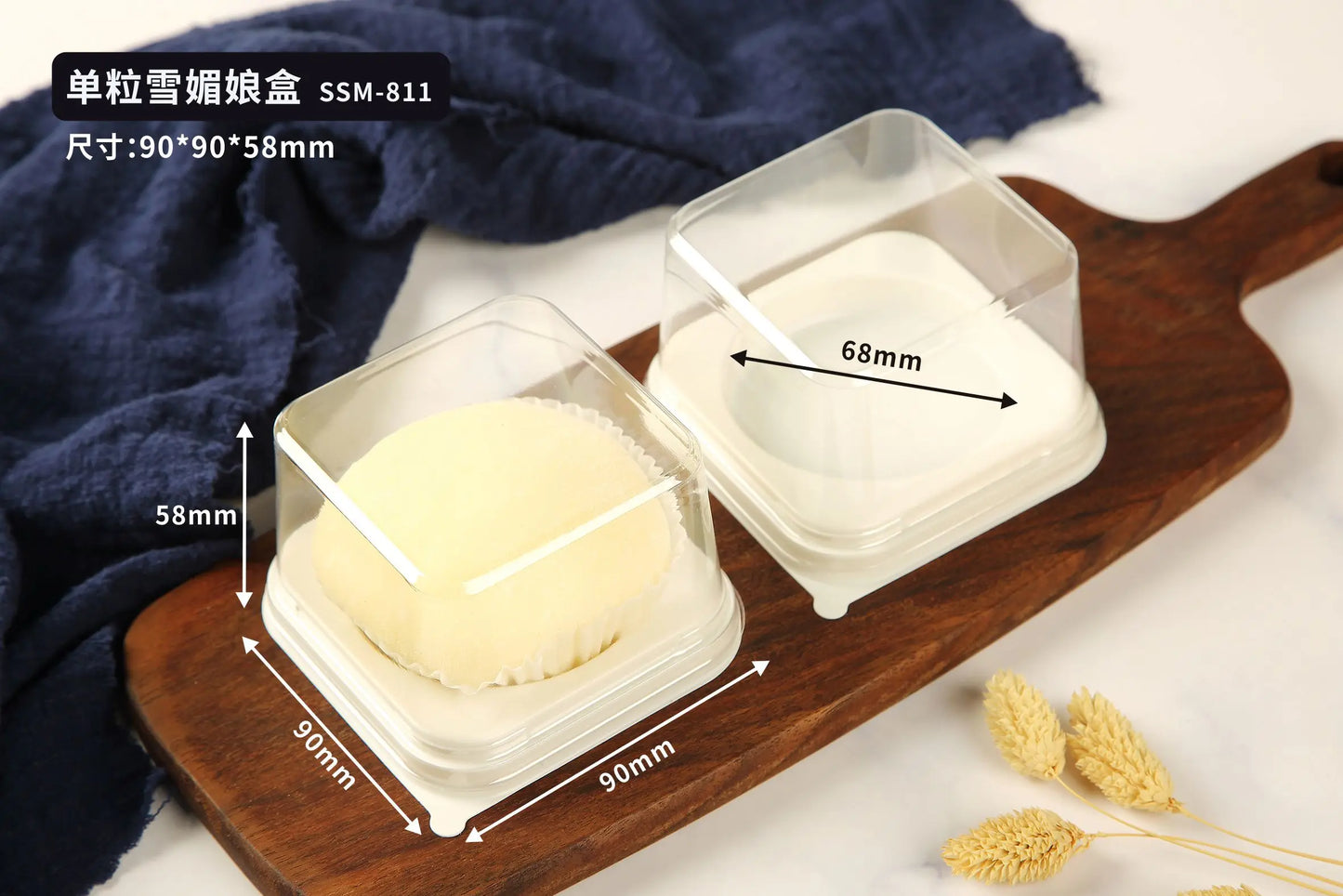 Customized Sales Transparent square Sandwich Box, Disposable Food Grade Baking Plastic Mousse Swiss Roll Divider Packaging Box