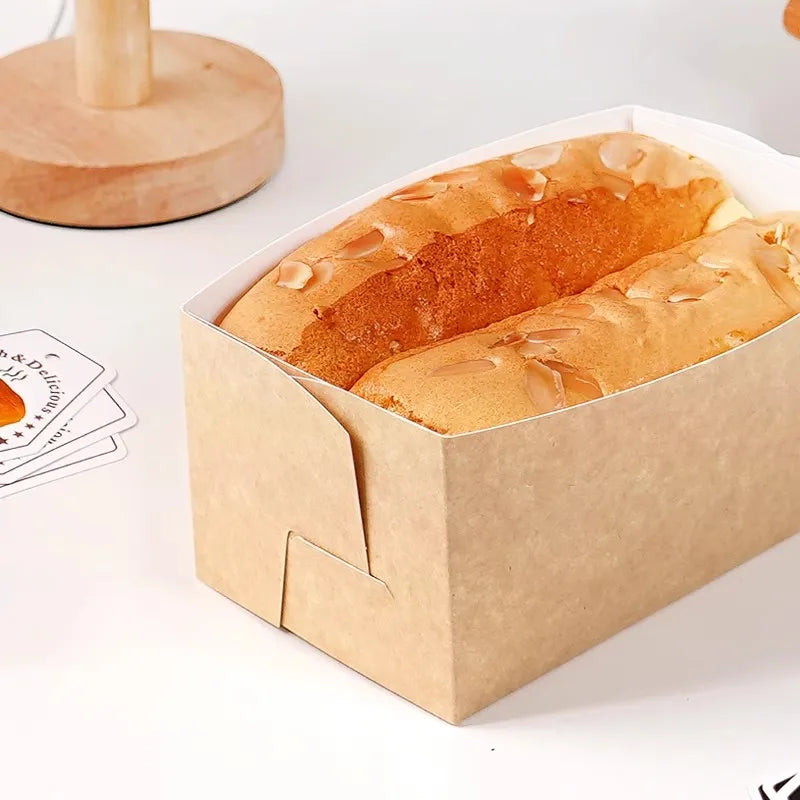 Golden Pillow Cake Paper Tray Packaging Box Disposable Toast Carton High Temperature Resistant Bread Oven Mold Baking Bag