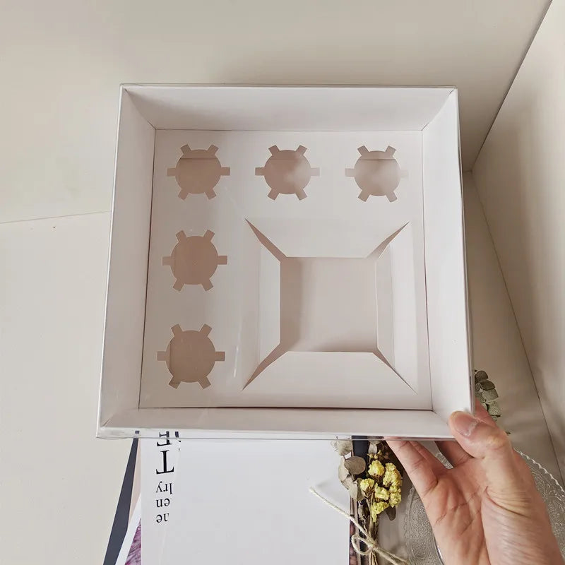 New Style Cupcake Box Baking Packaging Egg Tart Muffin Box Cupcake Container Box With Transparent PVC Lid