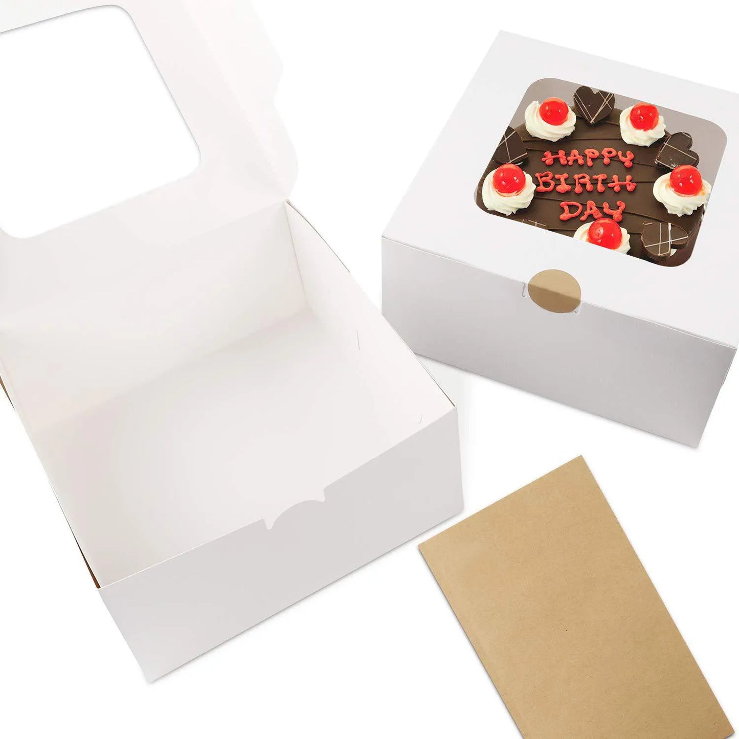 Customized Food Grade White Card Bakery Packaging, White Window Cake Baking Box, Pastry Box, Baking Packaging Box