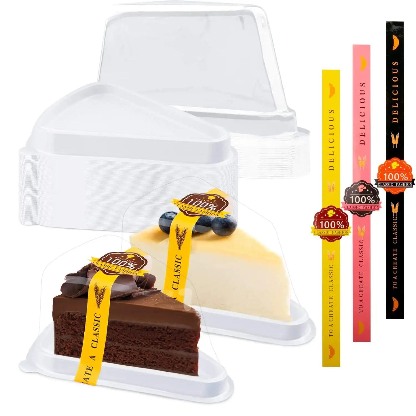 Food Packaging Mni Bakery Cake Slice Box Clear Plastic Triangle Cake Box
