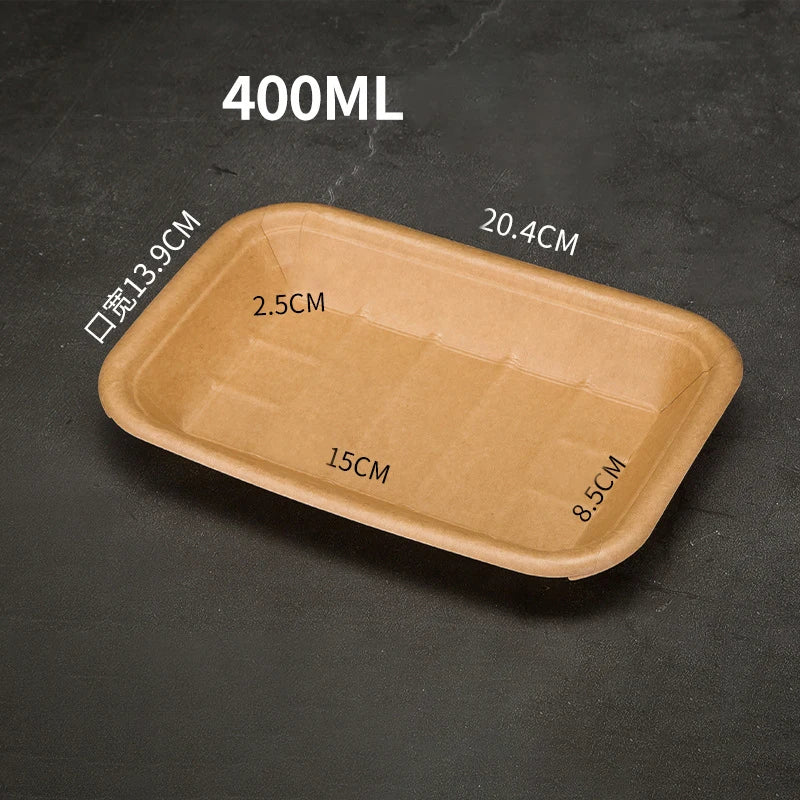 Disposable Food Trays Kraft Food Packaging Take Away Fried Chicken Chips Boat Tray Paper