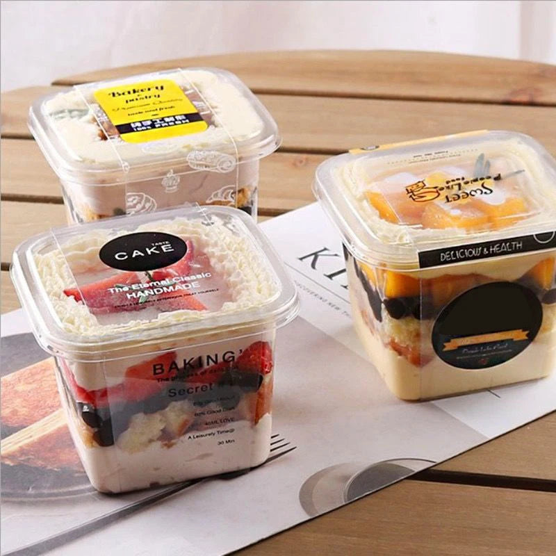 Opaque square Pudding Bran Cup Fruit Layer Cake Fruit Cake Box Ice Cream Box Soy Milk Packing Box Holiday Supplies