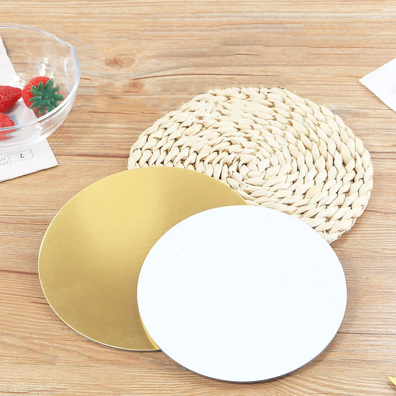 Bake a Golden Round Birthday Cake 8 Inches,10 Inches, 12 Inches Plaster Mortar Board Birthday Cake Roundness Tray Board