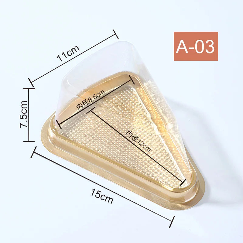 Food Packaging Mni Bakery Cake Slice Box Clear Plastic Triangle Cake Box