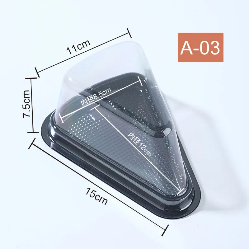 Food Packaging Mni Bakery Cake Slice Box Clear Plastic Triangle Cake Box