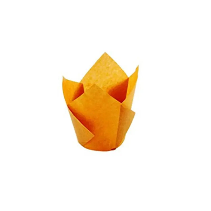 Tulip Muffin Cupcake Cup Top Hat Kraft Paper with Oil Proof Rimmed Baking High Temperature Resistant Paper Cups