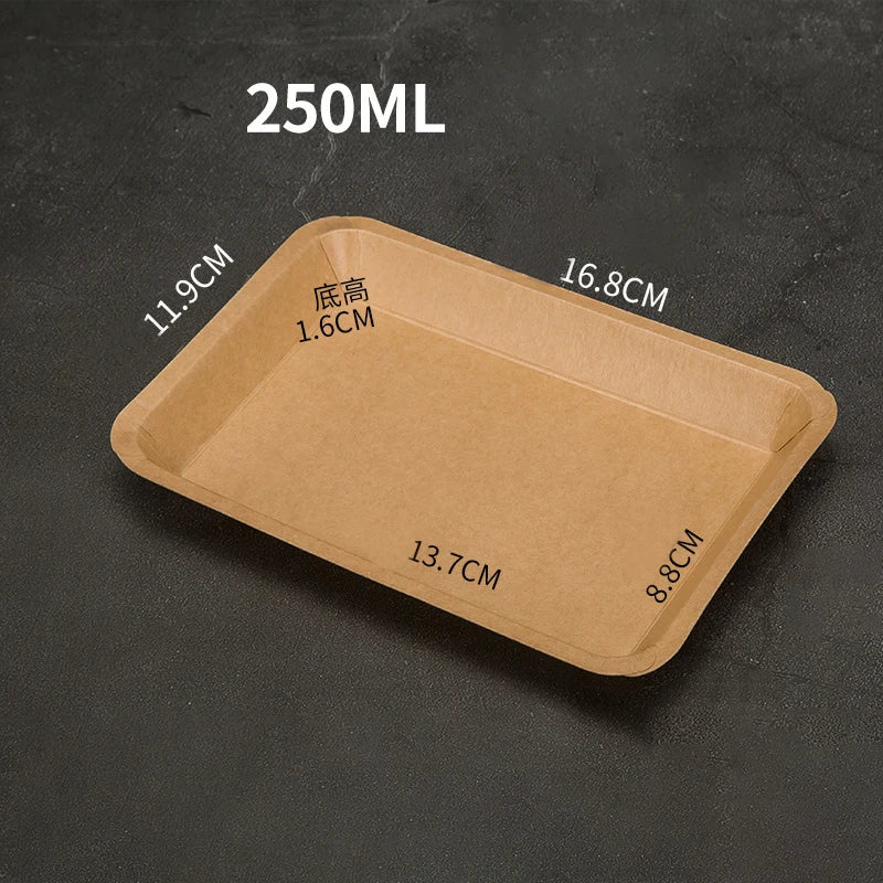 Disposable Food Trays Kraft Food Packaging Take Away Fried Chicken Chips Boat Tray Paper