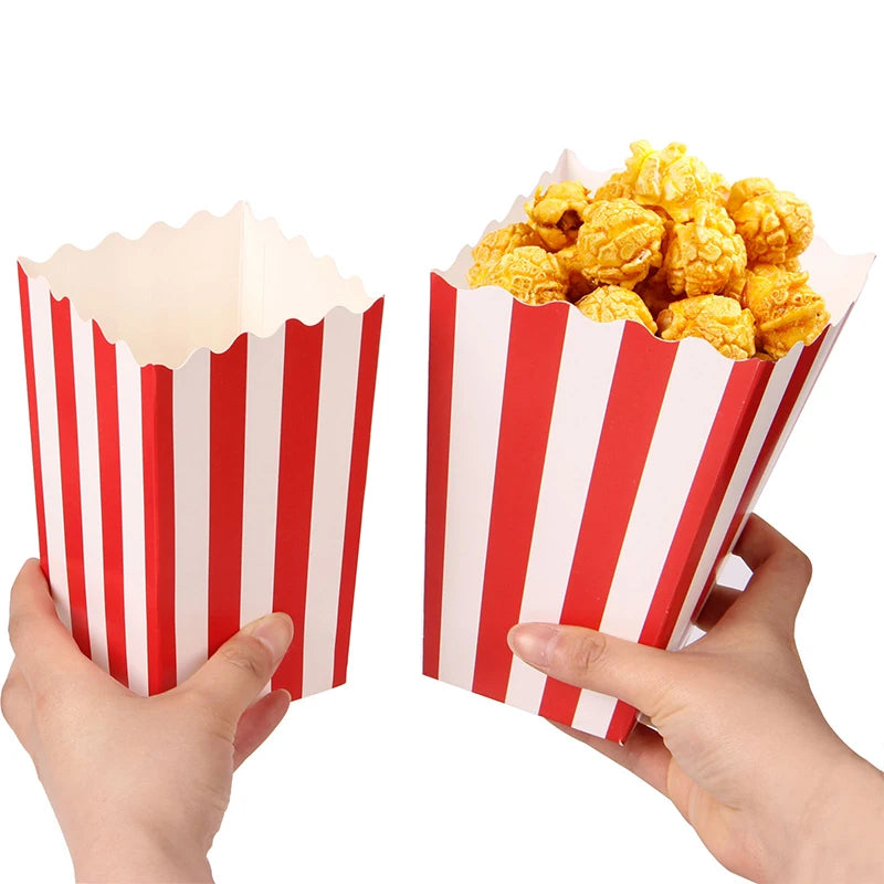 Disposable Popcorn Box Chicken Rice Krispies Birthday Party Table Stuff Paper Box Square Folding Packing Popcorn Box Food
