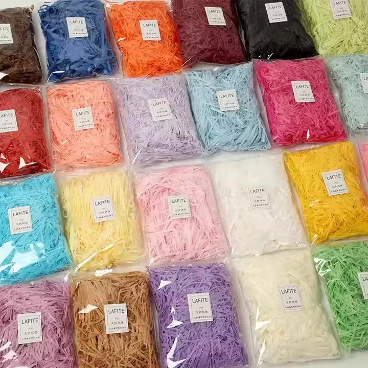 Lafite Papyrus Wholesale Color Ruffled Cut Paper Papyrus Stuffing Packaging for Luxury Gift Box Stuffing