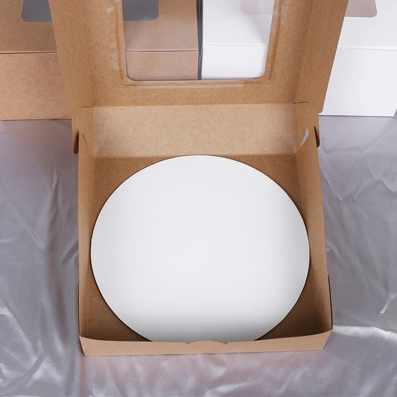 Customized Wholesale Disposable Foldable square Transparent Window Packaging Box White High-quality Baked Cake Box