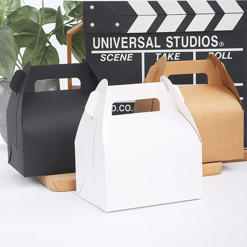 Square Baking Dessert Box Optional with Lined Cookies Nougat Gift Box Kraft Paper Portable Pastry Cake Packing Box