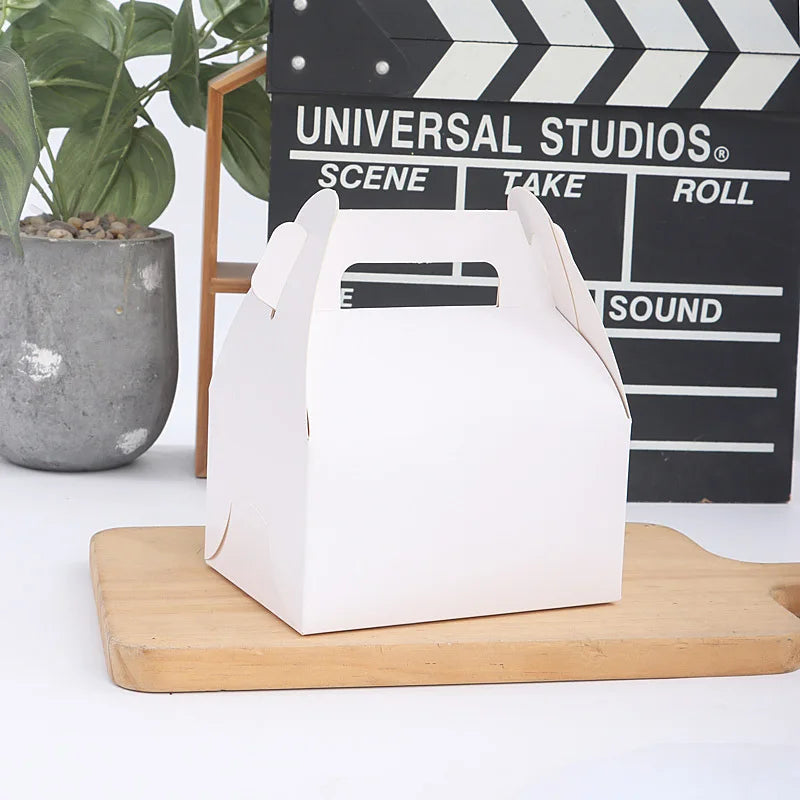 Square Baking Dessert Box Optional with Lined Cookies Nougat Gift Box Kraft Paper Portable Pastry Cake Packing Box