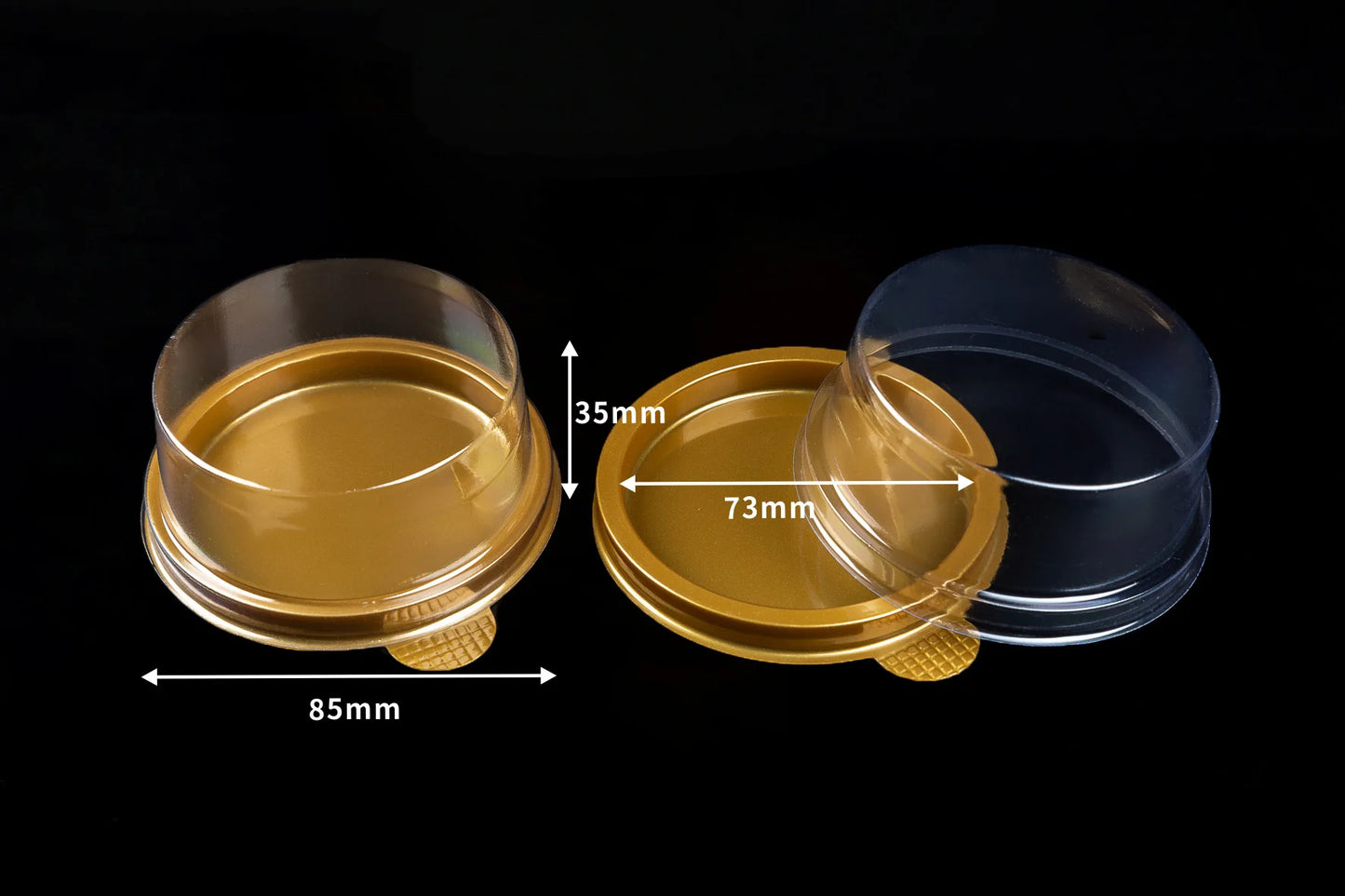 Mini Paper Cup Egg Yolk Pastry Packaging Box, Round Top Single Pack, Universal Transparent Dessert Cake Bubble Cover Box
