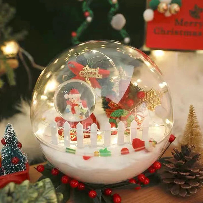 Christmas Cake Transparent Round Ball Transparent Disposable Fruit and Vegetable Salad Baked Cake Food Gift Box Packaging