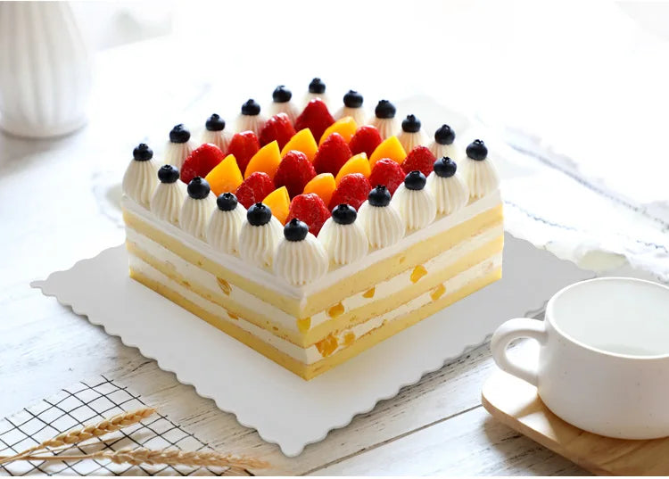 Square Food Grade Baking Base 4 6 8 10 12 Square Size Cake Board Stacked Layered Cake Decoration Gift Thickened Cake Base