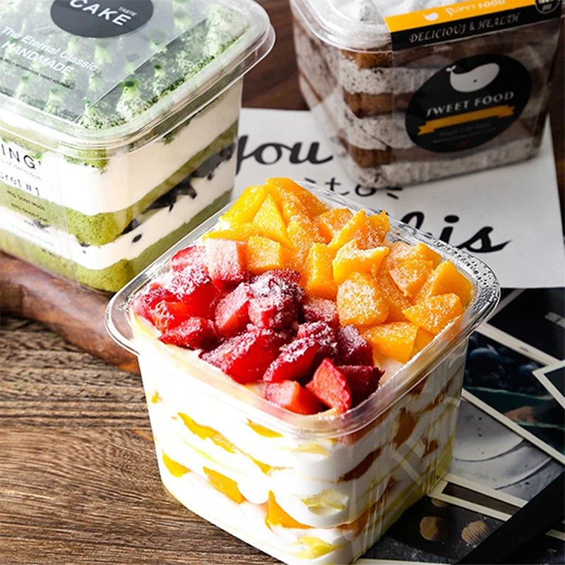 Opaque square Pudding Bran Cup Fruit Layer Cake Fruit Cake Box Ice Cream Box Soy Milk Packing Box Holiday Supplies