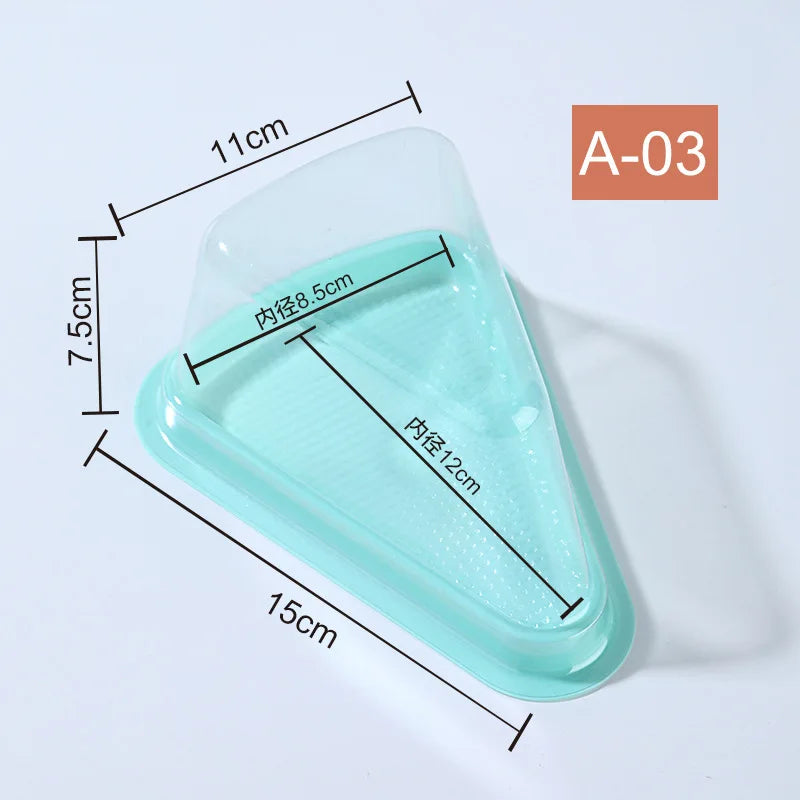 Food Packaging Mni Bakery Cake Slice Box Clear Plastic Triangle Cake Box