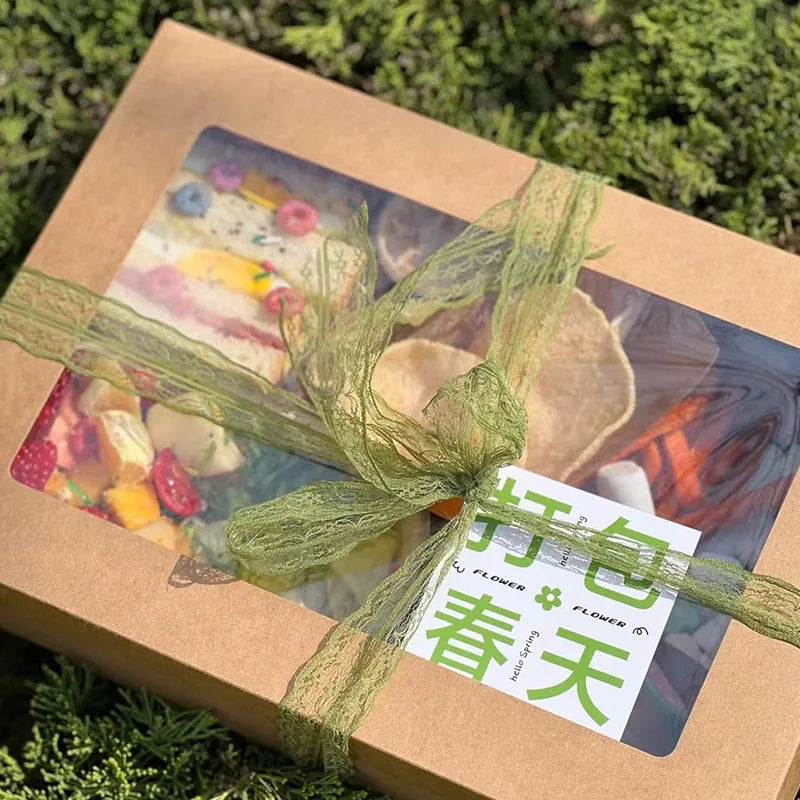 Custom Corrugated Bento Box Disposable Takeaway Eco Friendly Window Kraft Boxes with clear Lids Packaging